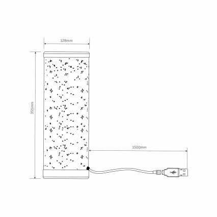 LED RGBW Pritemdomas stalinis šviestuvas STELLA MINI LED/5W/5V + nuotolinio valdymo pultas