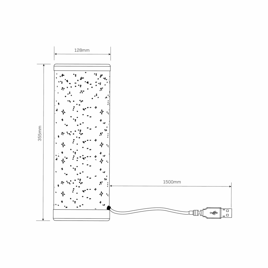LED RGBW Pritemdomas stalinis šviestuvas STELLA MINI LED/5W/5V + nuotolinio valdymo pultas