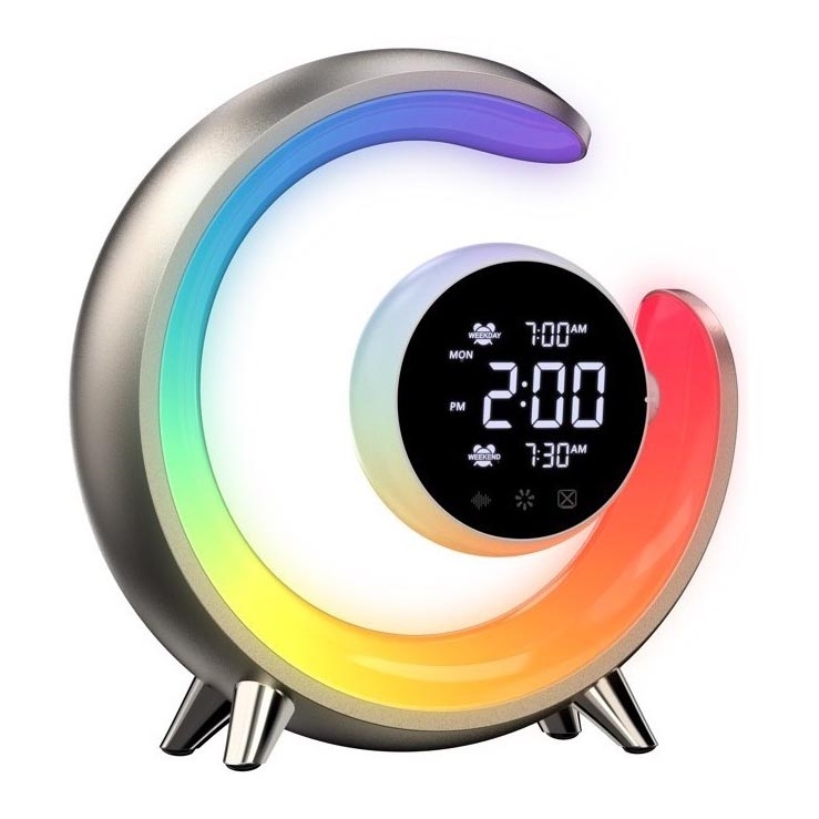LED RGBW Pritemdomas stalinis šviestuvas su žadintuvu PEACOCK LED/20W/5V USB