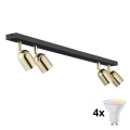 LED RGBW pritemdomas taškinis šviestuvas TOP 4xGU10/6,5W/230V 2700-6500K juodas/auksinis