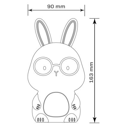 LED RGBW Pritemdomas vaikiškas jutiklinė lempa FLORKA LED/1W/5V USB 1200 mAh zuikis balta/pilka