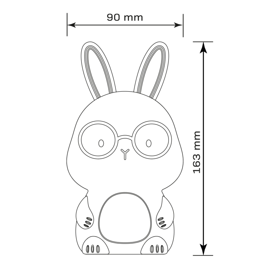 LED RGBW Pritemdomas vaikiškas jutiklinė lempa FLORKA LED/1W/5V USB 1200 mAh zuikis rausva