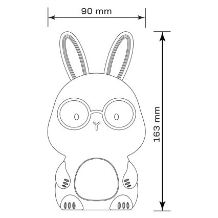 LED RGBW Pritemdomas vaikiškas jutiklinė lempa FLORKA LED/1W/5V USB 1200 mAh zuikis balta/rausva