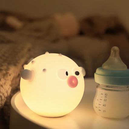 LED RGBW Pritemdomas vaikiškas jutiklinė lempa HELA LED/1W/5V USB 1200 mAh žuvis rausva