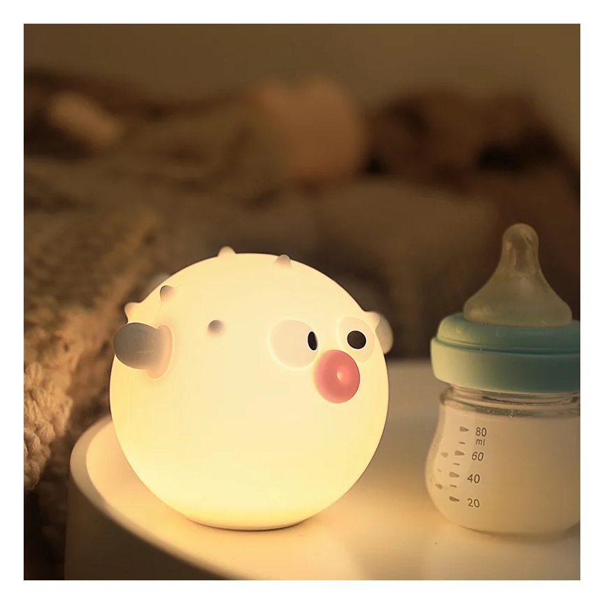 LED RGBW Pritemdomas vaikiškas jutiklinė lempa HELA LED/1W/5V USB 1200 mAh žuvis rausva