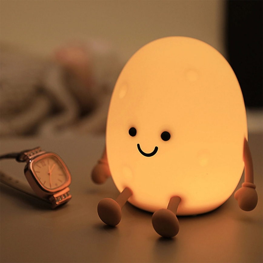 LED RGBW Pritemdomas vaikiškas jutiklinė lempa POTATO LED/2W/5V USB 1200 mAh bulvė