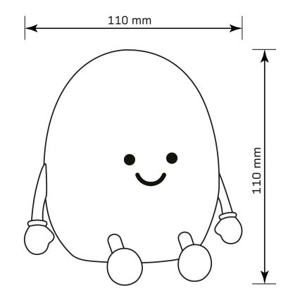 LED RGBW Pritemdomas vaikiškas jutiklinė lempa POTATO LED/2W/5V USB 1200 mAh bulvė