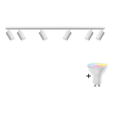 LED RGBW pritemdomas vonios kambario taškinis šviestuvas TURYN 6xGU10/6,5W/230V 2700-6500K Wi-Fi IP44 baltas