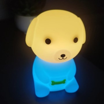 LED RGBW reguliuojama įkraunama vaikiška naktinė lempa LED/2,5W/5V 3000K 1200 mAh šuo