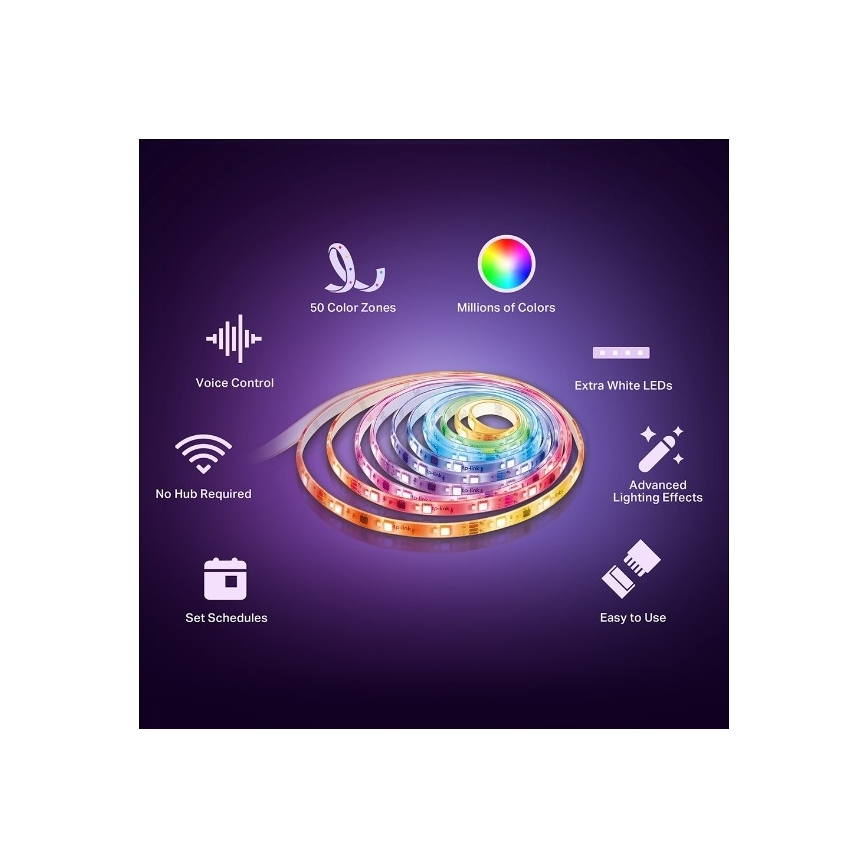 LED RGBW reguliuojama juosta 5 m, 13 W, 230 V, Wi‑Fi