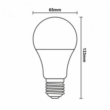 LED RGBW Reguliuojama lemputė A60 E27/15W/230V 2700-6500K Wi-Fi Tuya
