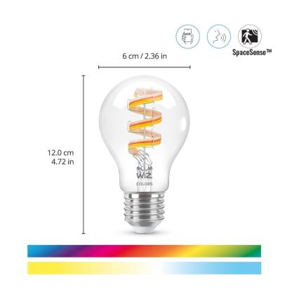 LED RGBW Reguliuojama lemputė A60 E27/6,3W/230V 2200-6500K Wi-Fi - WiZ