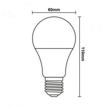 LED RGBW Reguliuojama lemputė A60 E27/9W/230V 2700-6500K Wi-Fi Tuya