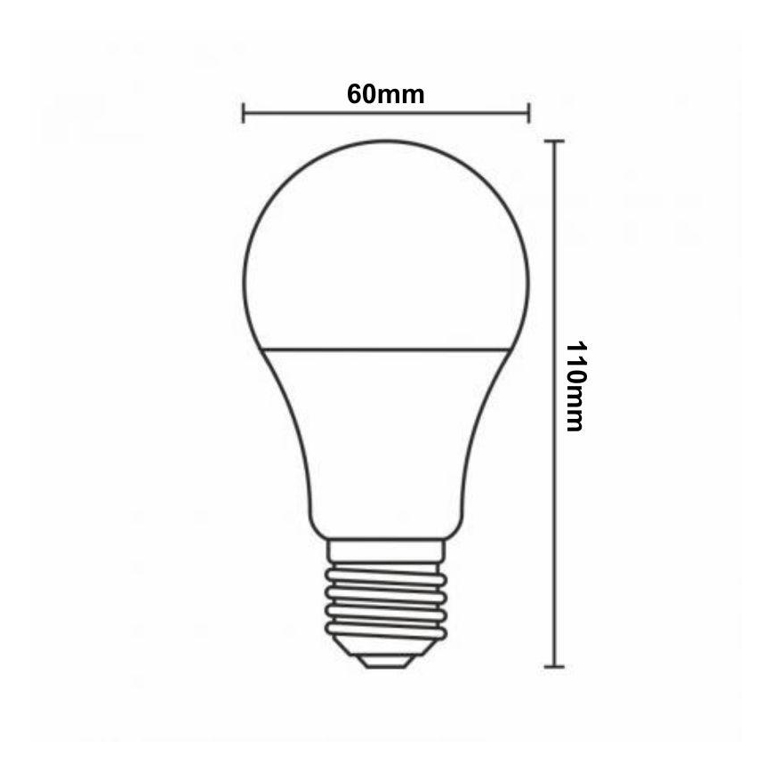 LED RGBW Reguliuojama lemputė A60 E27/9W/230V 2700-6500K Wi-Fi Tuya