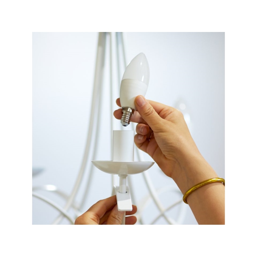 LED RGBW Reguliuojama lemputė C37 E14/4,9W/230V 2200-6500K CRI 90 Wi-Fi -WiZ