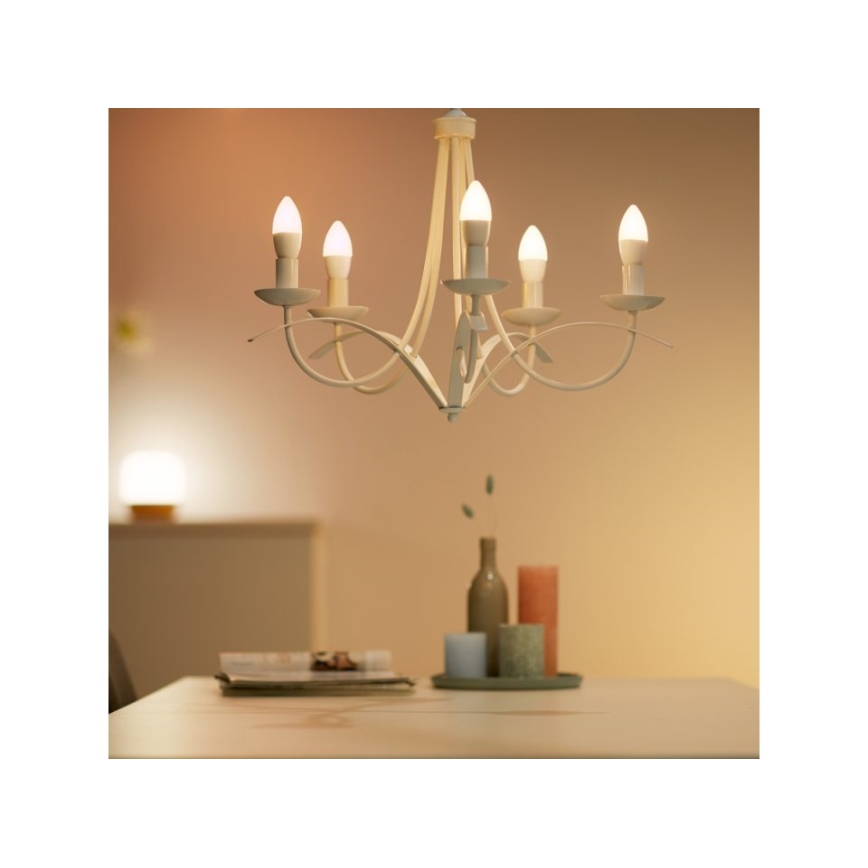 LED RGBW Reguliuojama lemputė C37 E14/4,9W/230V 2200-6500K CRI 90 Wi-Fi -WiZ