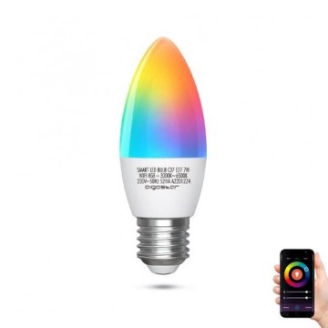 LED RGBW Reguliuojama lemputė C37 E27/7W/230V 3000-6500K Wi-Fi - Aigostar