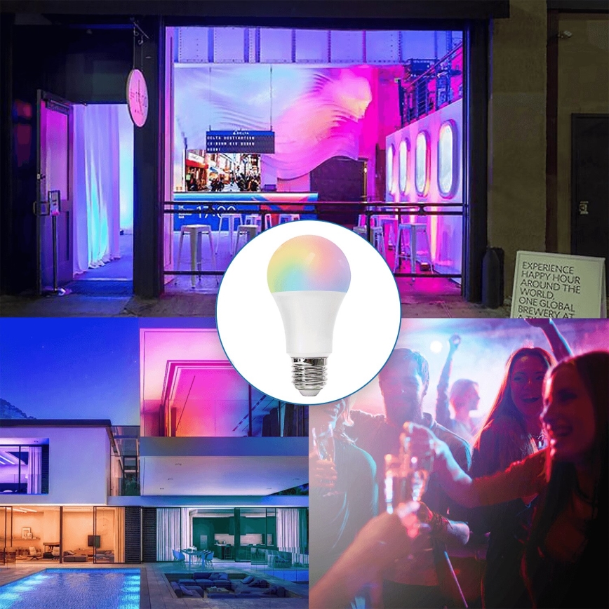 LED RGBW Reguliuojama lemputė E27/8W/230V 3000K + nuotolinio valdymo pultas - Aigostar