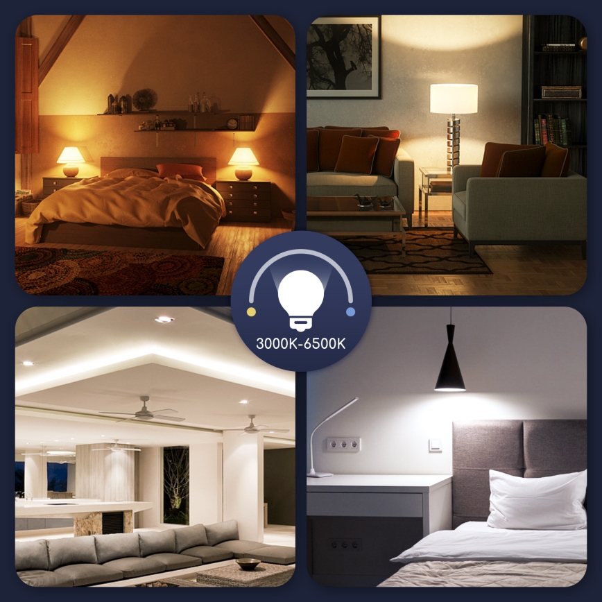 LED RGBW Reguliuojama lemputė G45 E14/5W/230V 3000-6500K Wi-Fi - Aigostar