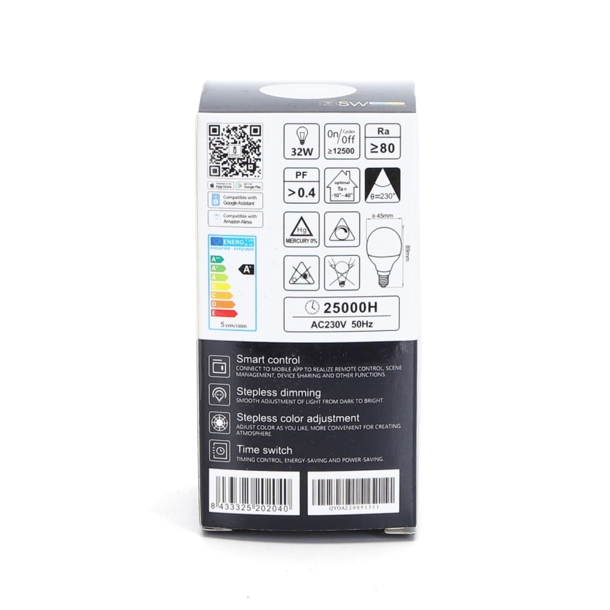 LED RGBW Reguliuojama lemputė G45 E14/5W/230V 3000-6500K Wi-Fi - Aigostar