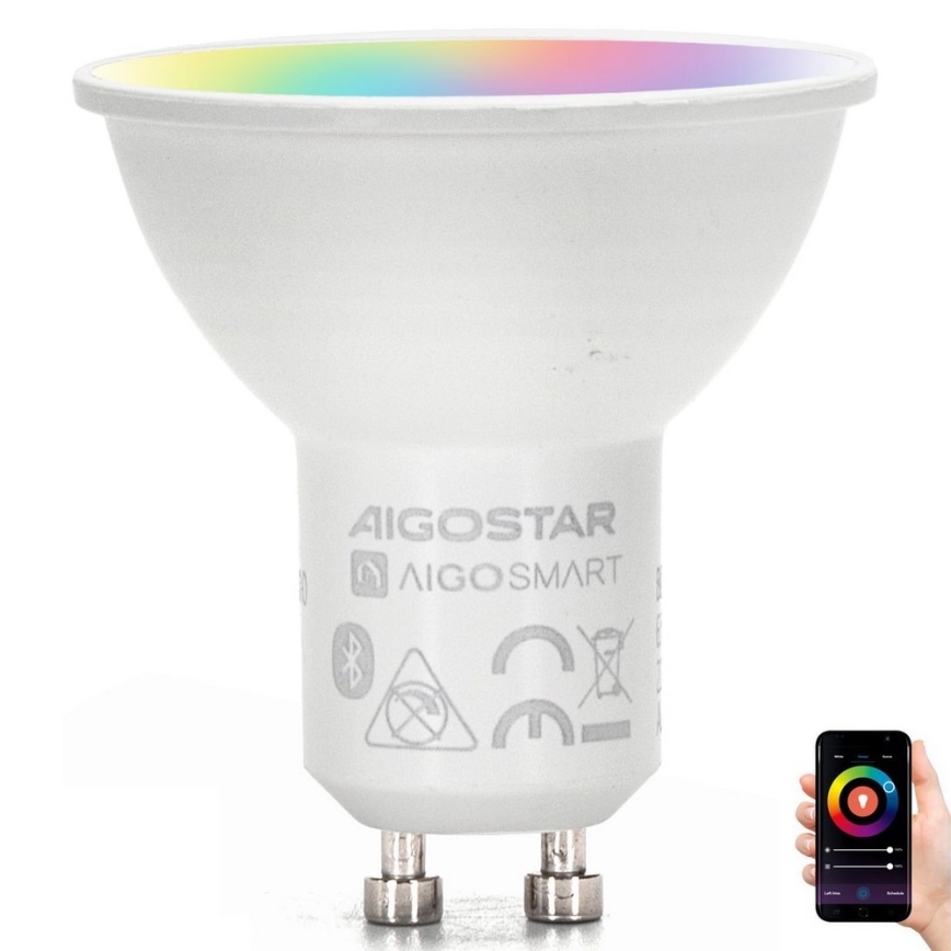 LED RGBW Reguliuojama lemputė GU10/4,9W/230V 2700-6500K - Aigostar