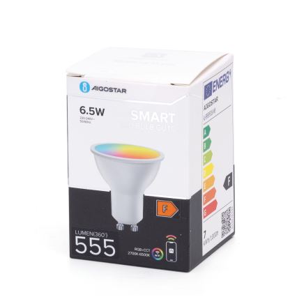 LED RGBW Reguliuojama lemputė GU10/6,5W/230V 2700-6500K Wi-Fi - Aigostar