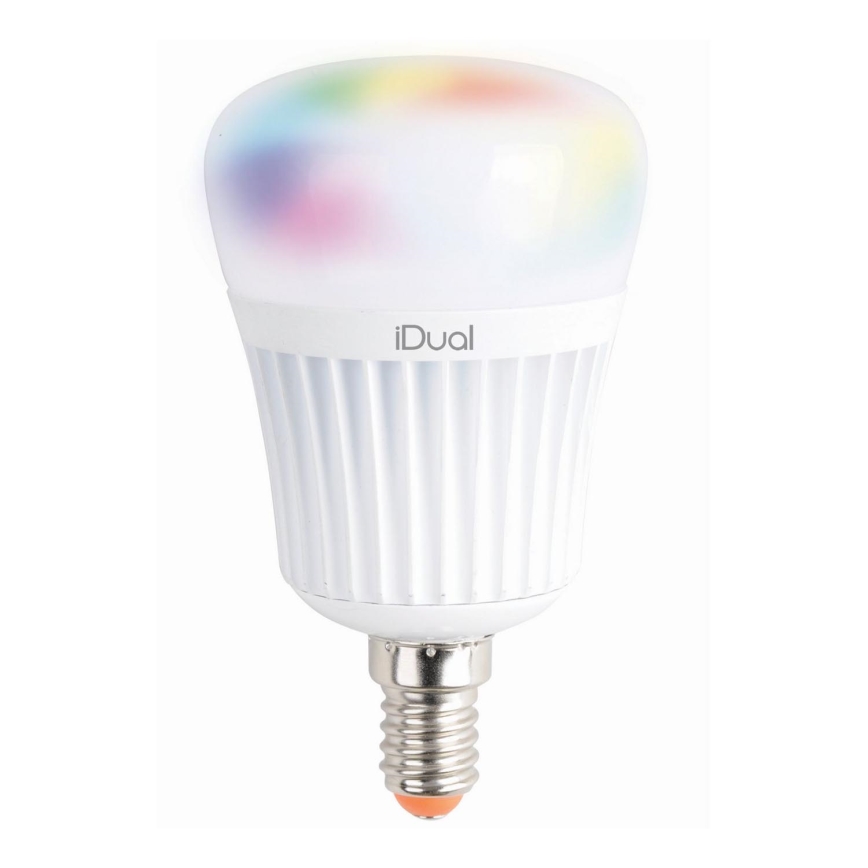 LED RGBW Reguliuojama lemputė iDual E14/7W/230V 2200-6500K