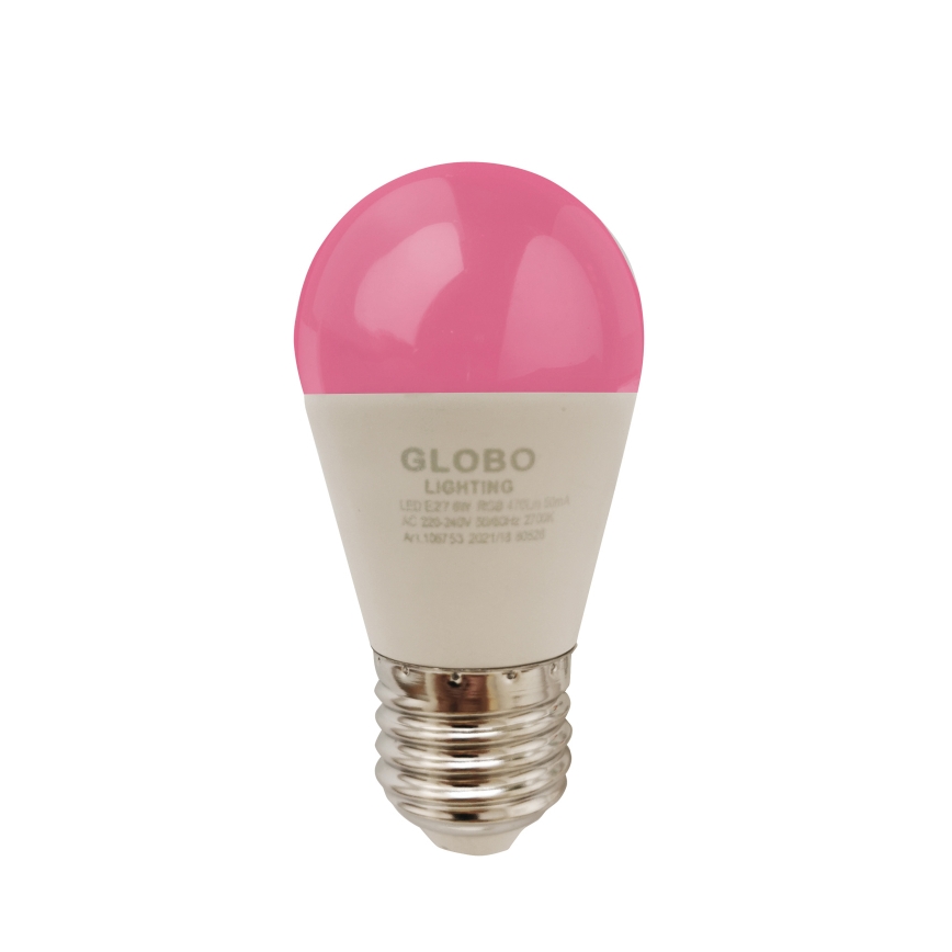 LED RGBW Reguliuojama lemputė E27/6W/230V 3000K + nuotolinio valdymo pultas - Globo