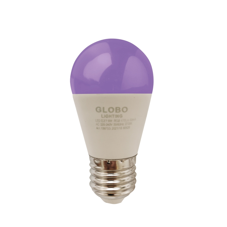 LED RGBW Reguliuojama lemputė E27/6W/230V 3000K + nuotolinio valdymo pultas - Globo