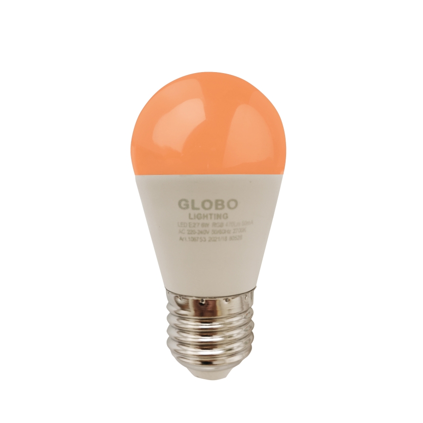 LED RGBW Reguliuojama lemputė E27/6W/230V 3000K + nuotolinio valdymo pultas - Globo