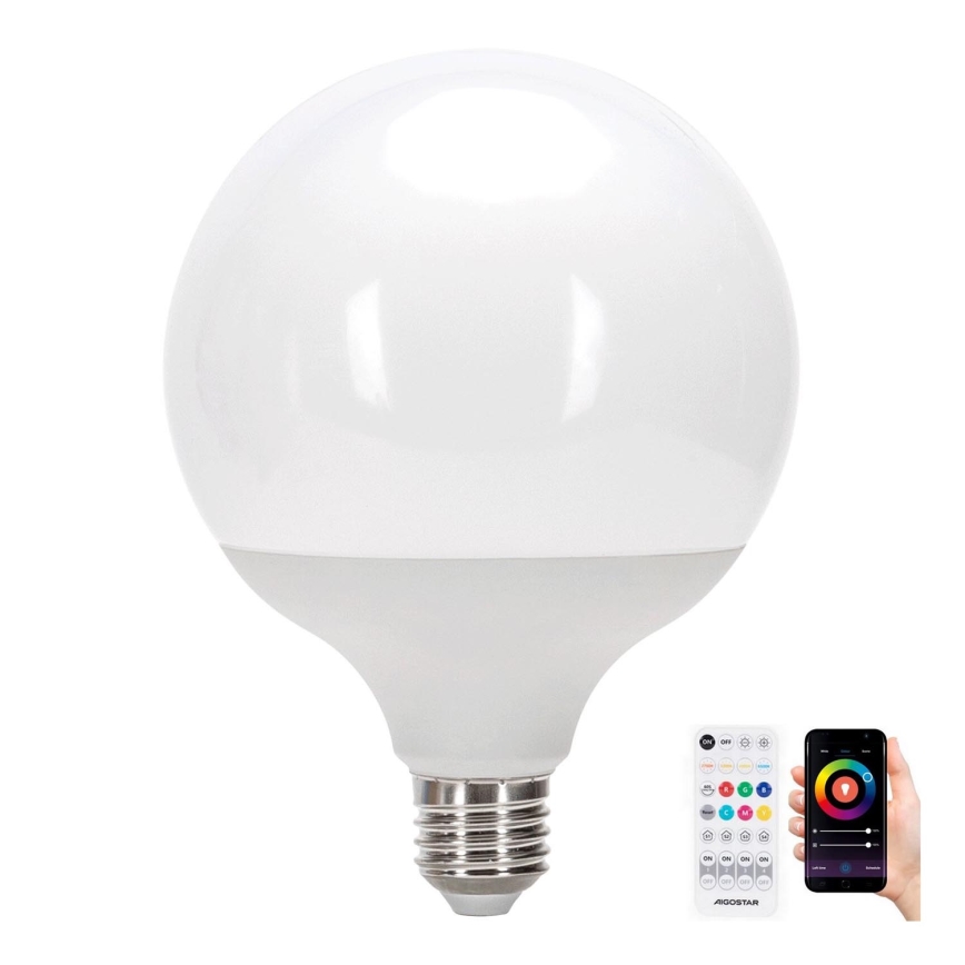 LED RGBW Reguliuojama lemputė MESH G120 E27/18W/230V 6500K + nuotolinio valdymo pultas - Aigostar