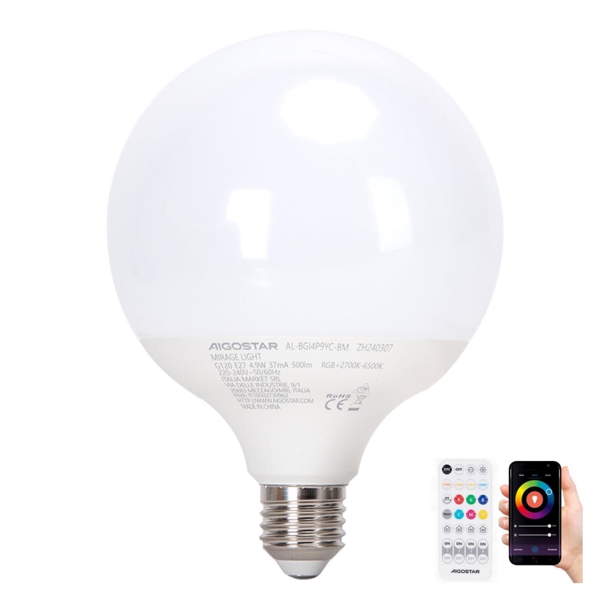 LED RGBW Reguliuojama lemputė MESH G120 E27/4,9W/230V 2700-6500K + nuotolinio valdymo pultas - Aigostar