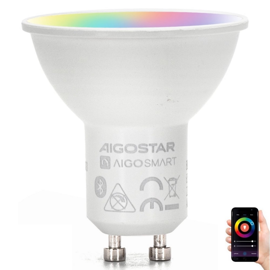 LED RGBW Reguliuojama lemputė MESH Išmanus GU10/6,5W/230V 2700-6500K - Aigostar