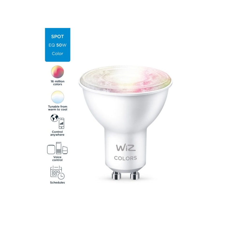 LED RGBW Reguliuojama lemputė PAR16 GU10/4,7W/230V 2200-6500K CRI 90 Wi-Fi - WiZ