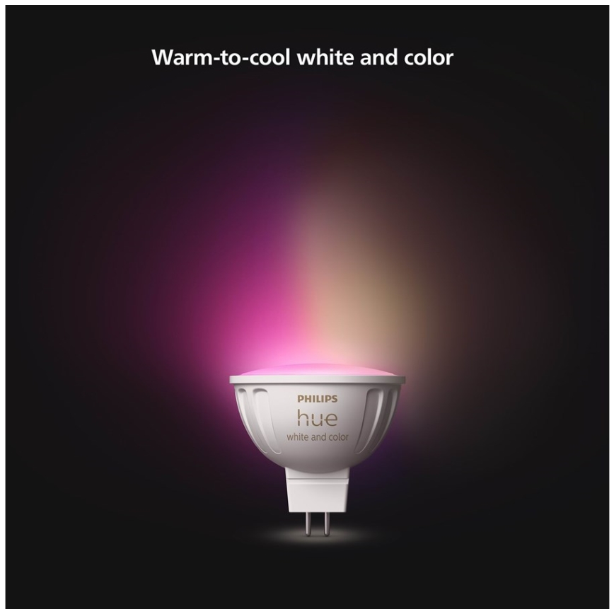 LED RGBW Reguliuojama lemputė Philips Hue White And Color Ambiance GU5,3/MR16/6,3W/12V 2000-6500K