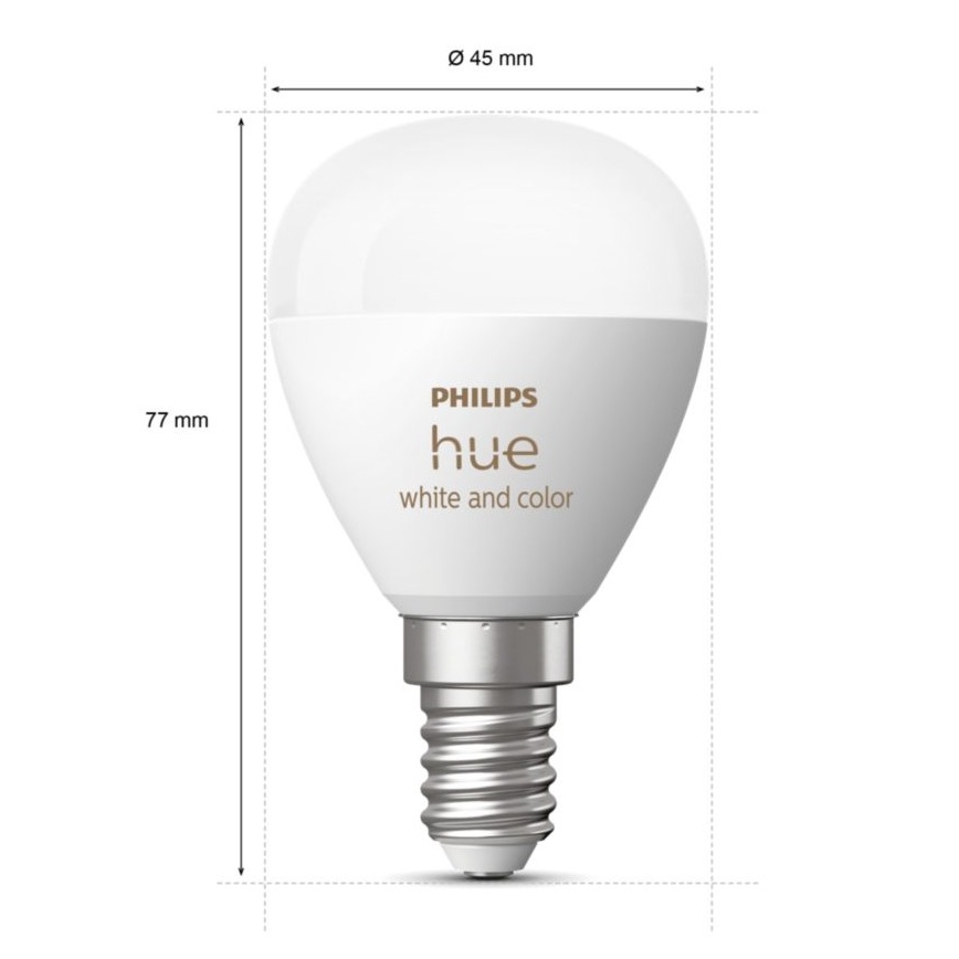 LED RGBW Reguliuojama lemputė Philips Hue White And Color Ambiance P45 E14/5,1W/230V 2000-6500K