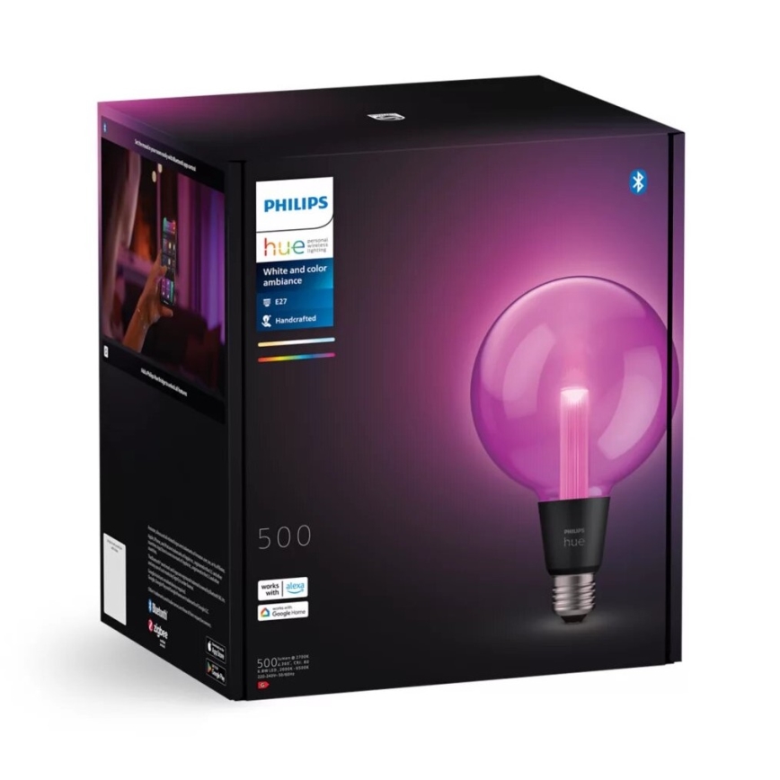 LED RGBW Reguliuojama lemputė Philips Hue White And Color Ambiance G125 E27/6,8W/230V 2000-6500K