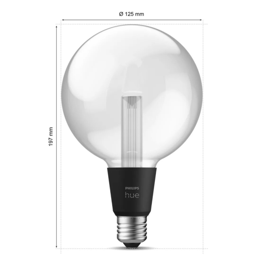 LED RGBW Reguliuojama lemputė Philips Hue White And Color Ambiance G125 E27/6,8W/230V 2000-6500K