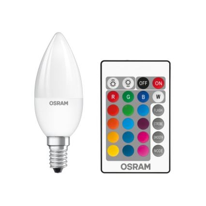 LED RGBW Reguliuojama lemputė STAR E14/4,5W/230V 2700K + valdymo pultas – Osram