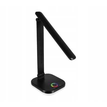 LED RGBW reguliuojama stalinė lempa su belaidžiu įkrovimu LED/7W/5V USB juoda