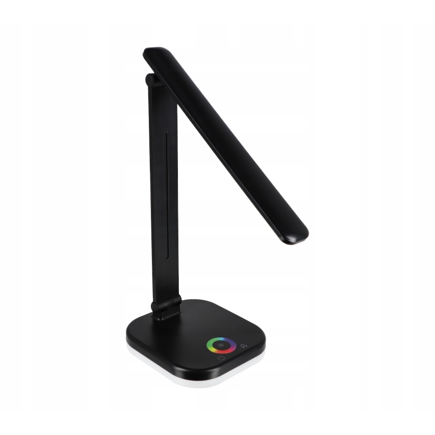 LED RGBW reguliuojama stalinė lempa su belaidžiu įkrovimu LED/7W/5V USB juoda