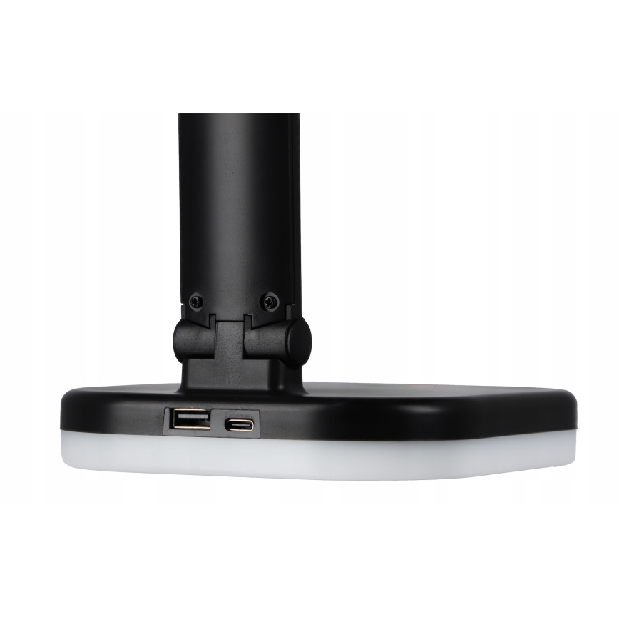 LED RGBW reguliuojama stalinė lempa su belaidžiu įkrovimu LED/7W/5V USB juoda