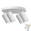 LED RGBW Reguliuojama vonios sieninė lempa TURYN 4xGU10/6,5W/230V 2700-6500K Wi-Fi IP44 balta