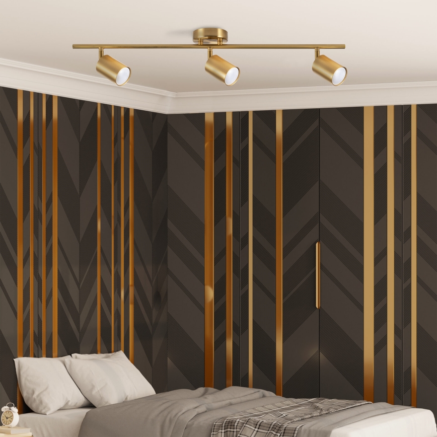 LED RGBW reguliuojamas taškinis šviestuvas GOLDI 3xGU10/4,8W/230V 3000K auksinis + nuotolinis valdymas