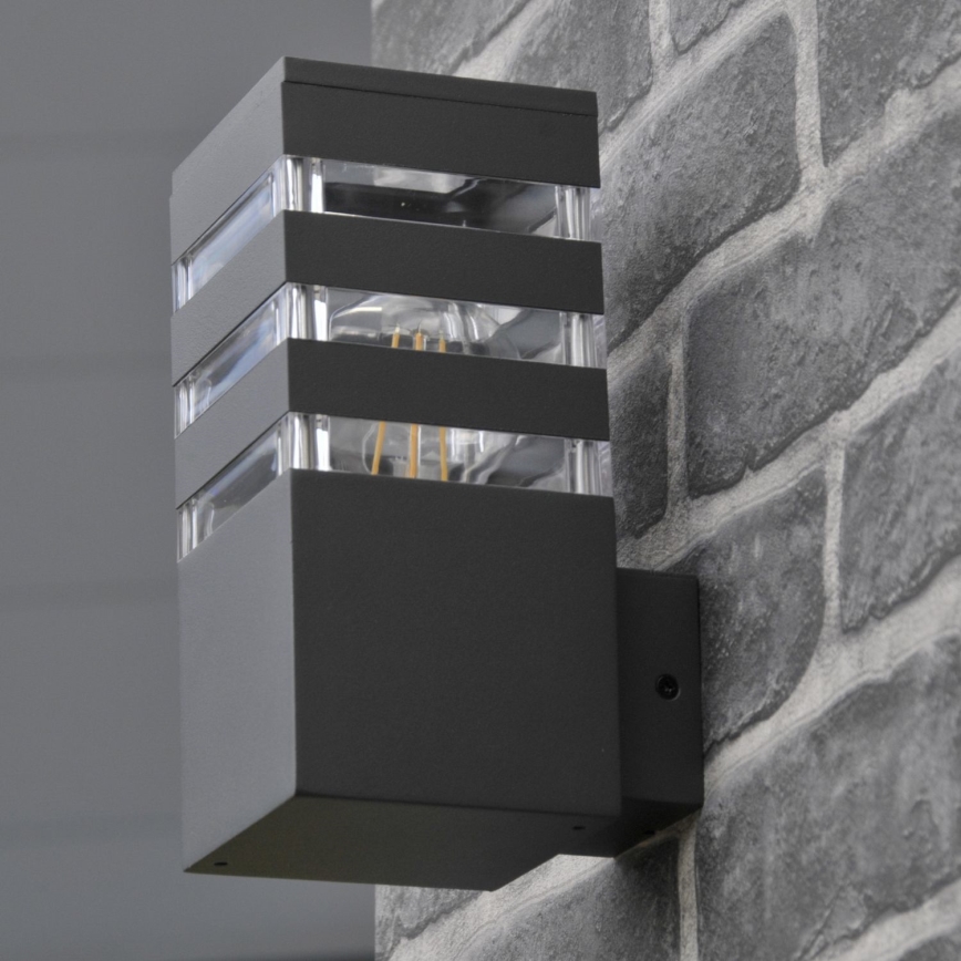 LED RGBW dimeriuojamas lauko sieninis šviestuvas TEKSAS 1xE27/9W/230V 2700-6500K Wi-Fi IP44 antracitas