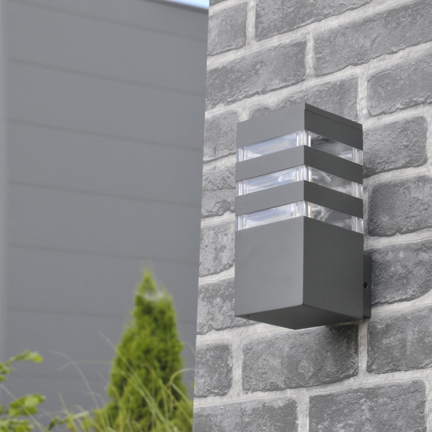 LED RGBW dimeriuojamas lauko sieninis šviestuvas TEKSAS 1xE27/9W/230V 2700-6500K Wi-Fi IP44 antracitas
