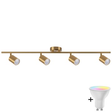 LED RGBW reguliuojamas taškinis šviestuvas GOLDI 4xGU10/6,5W/230V 2700-6500K Wi-Fi auksinis