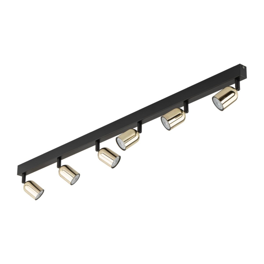 LED RGBW Reguliuojamas taškinis šviestuvas TOP 6xGU10/6,5W/230V 2700-6500K juoda/auksinė