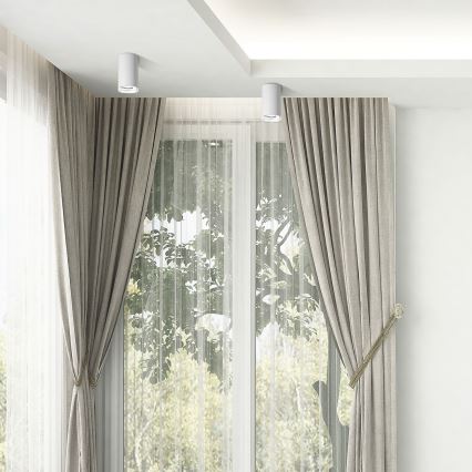 LED RGBW reguliuojamas vonios taškinis šviestuvas TURYN 1xGU10/4,8W/230V 3000K IP44 baltas + nuotolinis valdymas