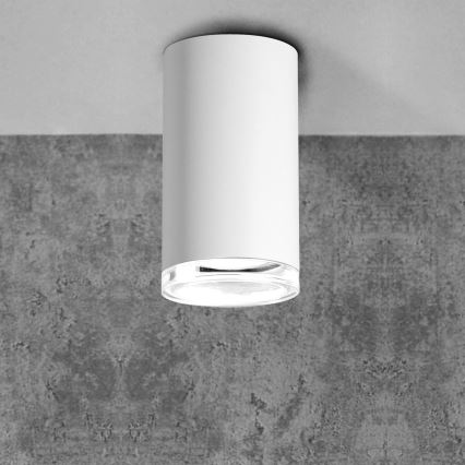 LED RGBW reguliuojamas vonios taškinis šviestuvas TURYN 1xGU10/4,8W/230V 3000K IP44 baltas + nuotolinis valdymas